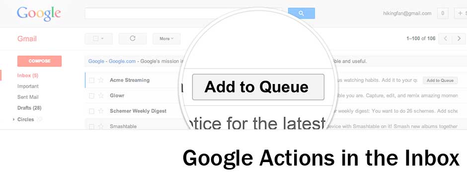 Botones de acción directamente en la bandeja de entrada con Gmail